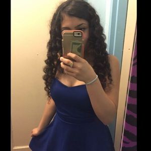 Blue strapless DRESS !